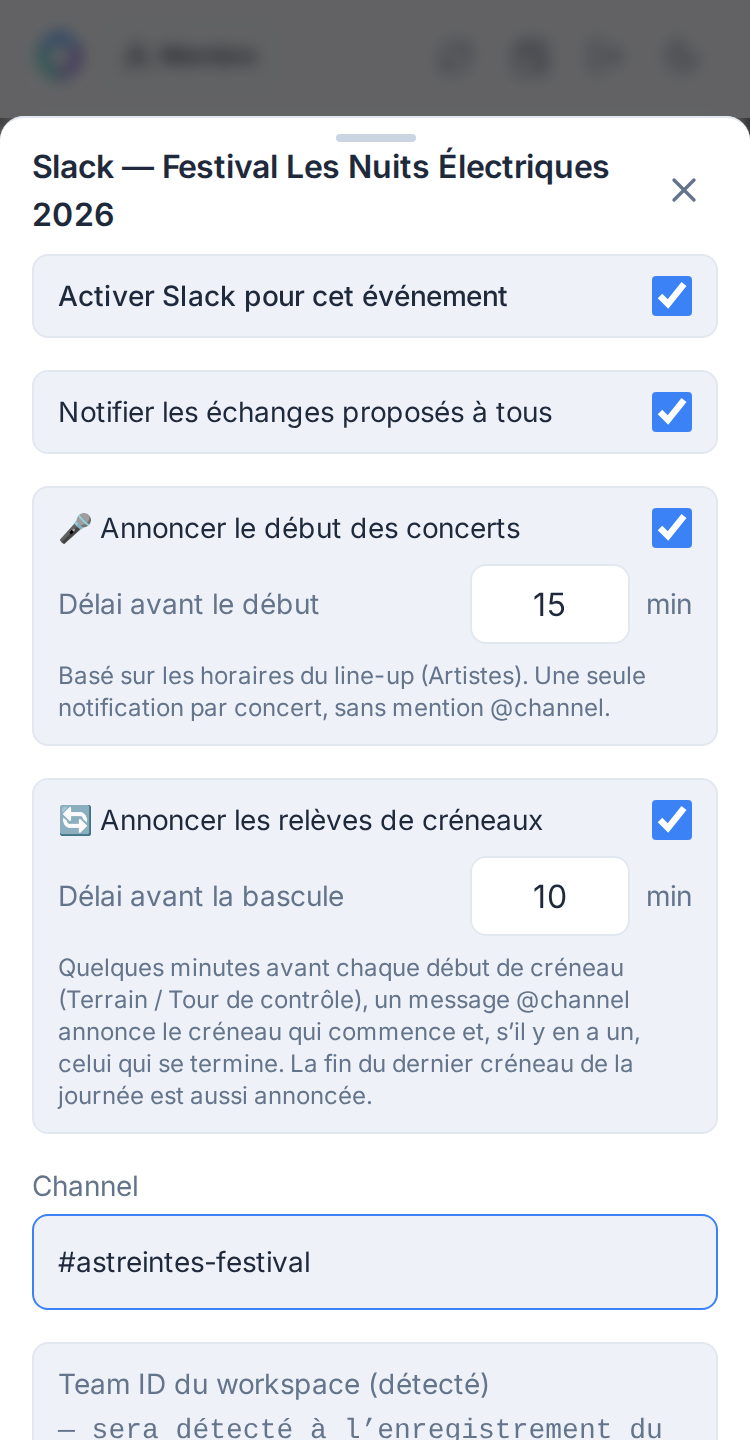 Configuration Slack (manager)
